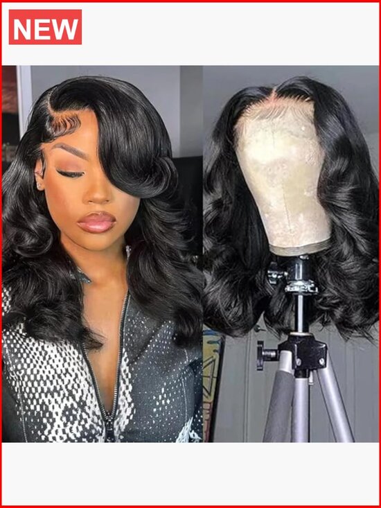 Human Hair Lace Front Wig 13x4 Body Wave 180% Density 14 Inch HD Lace Glueless main image 5